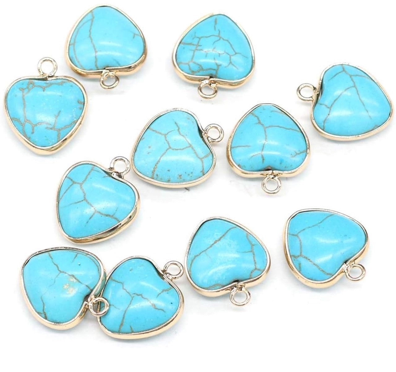 Natural Stone Turquoise Heart Pendant