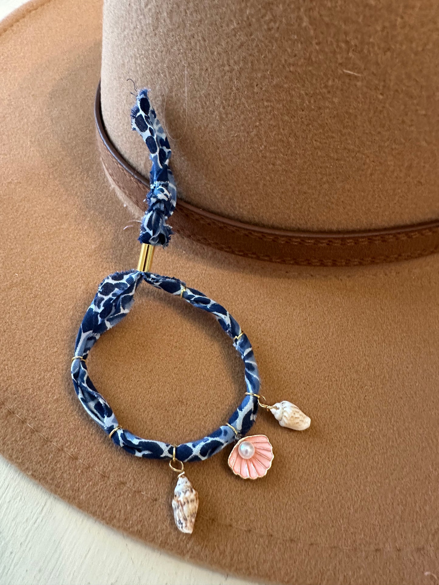 Blue & White Floral Charm Bracelet