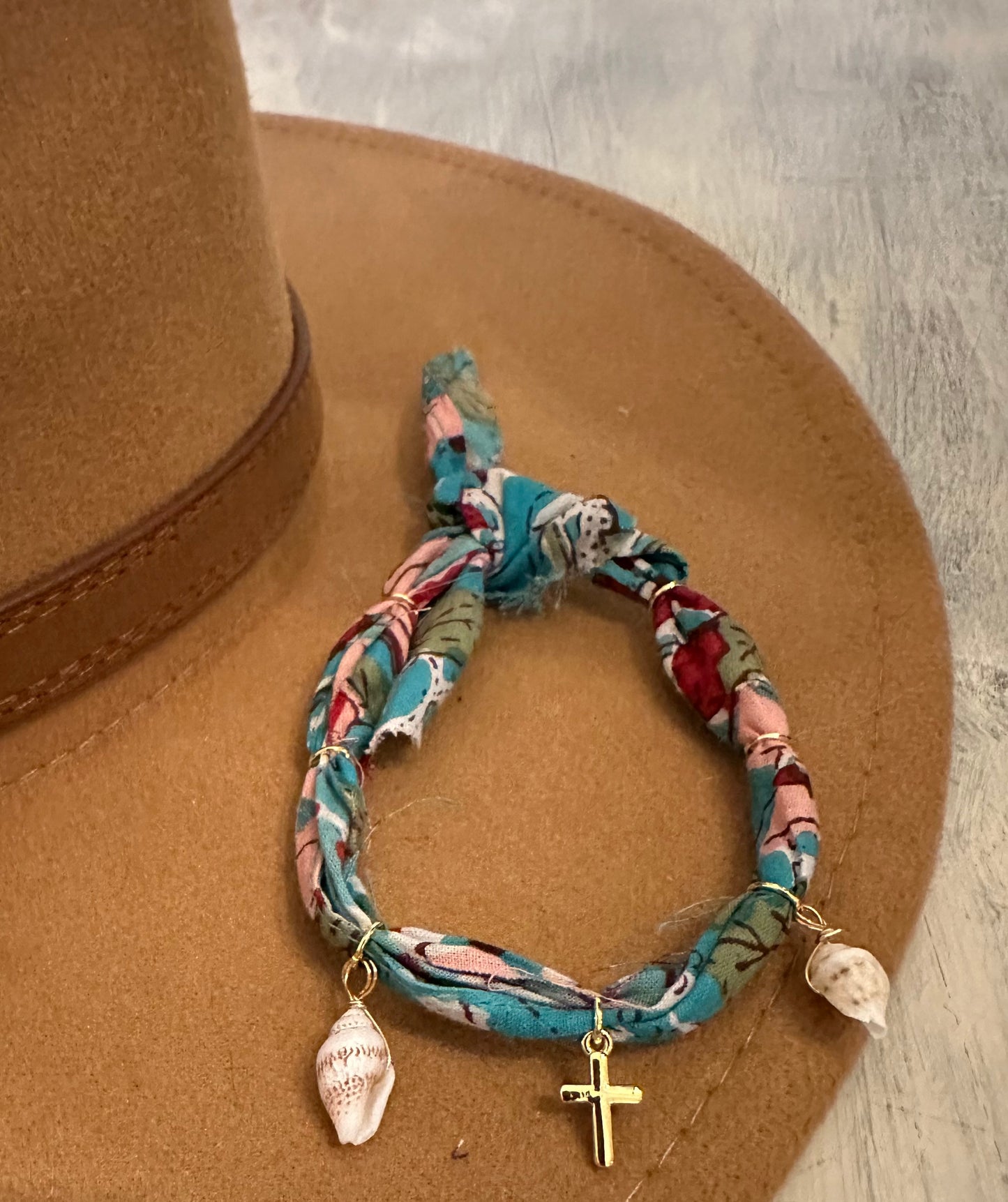 Floral Bandana Charm Bracelet