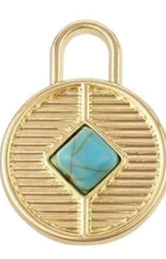 Gold Turquoise Charm