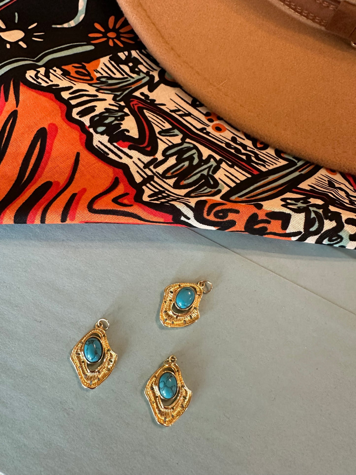 Gold Turquoise Charm