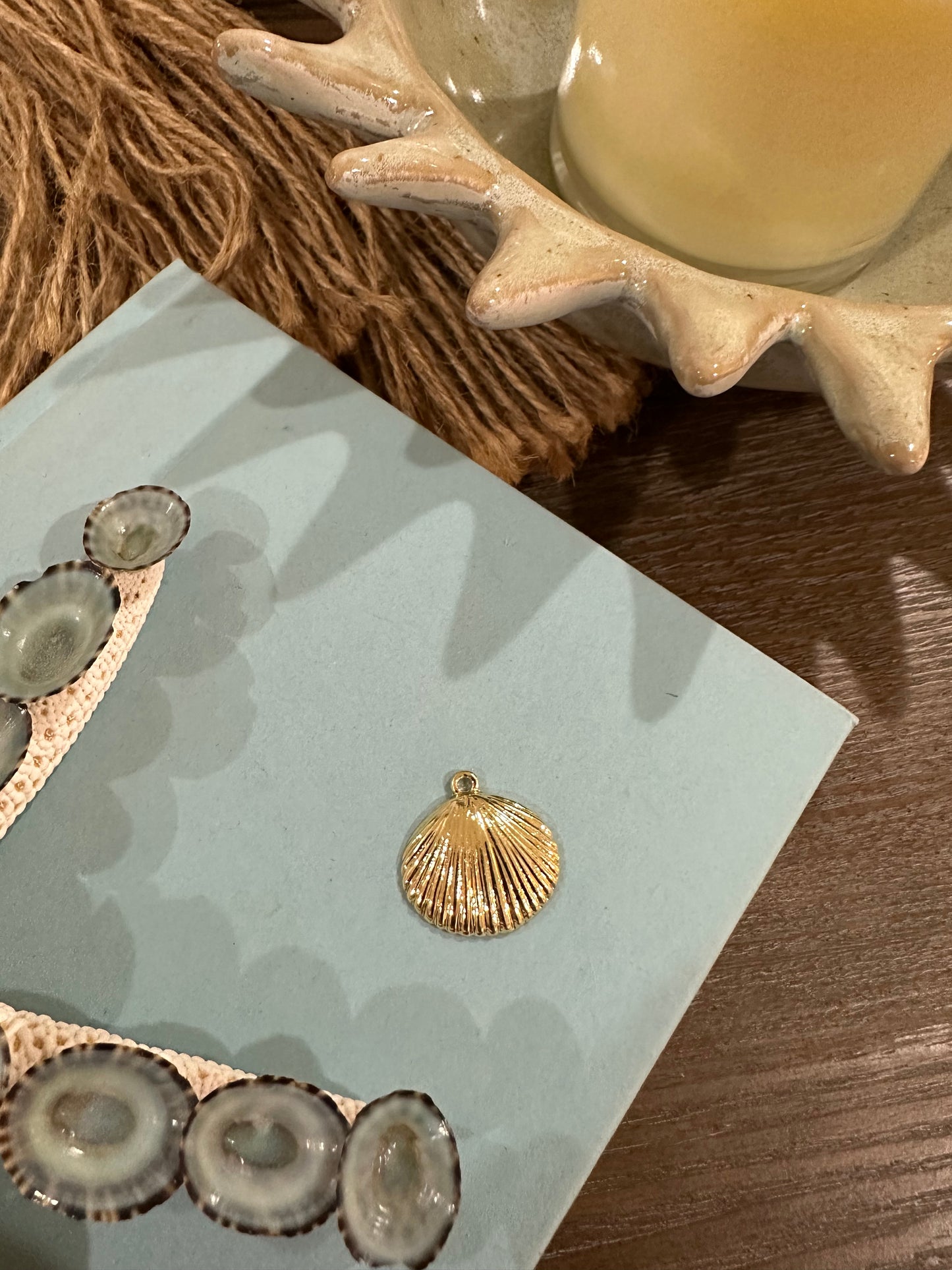 Gold Plated Large Shell Charm