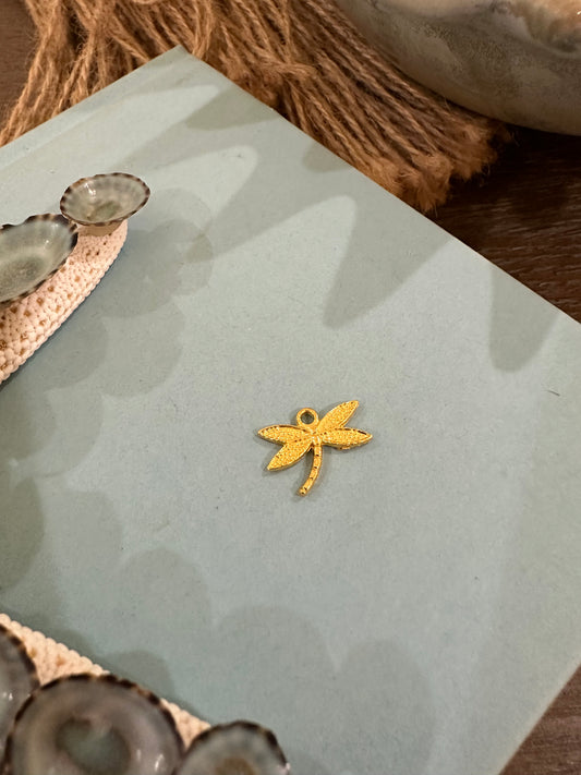 Gold Plated Small Dragonfly Charm