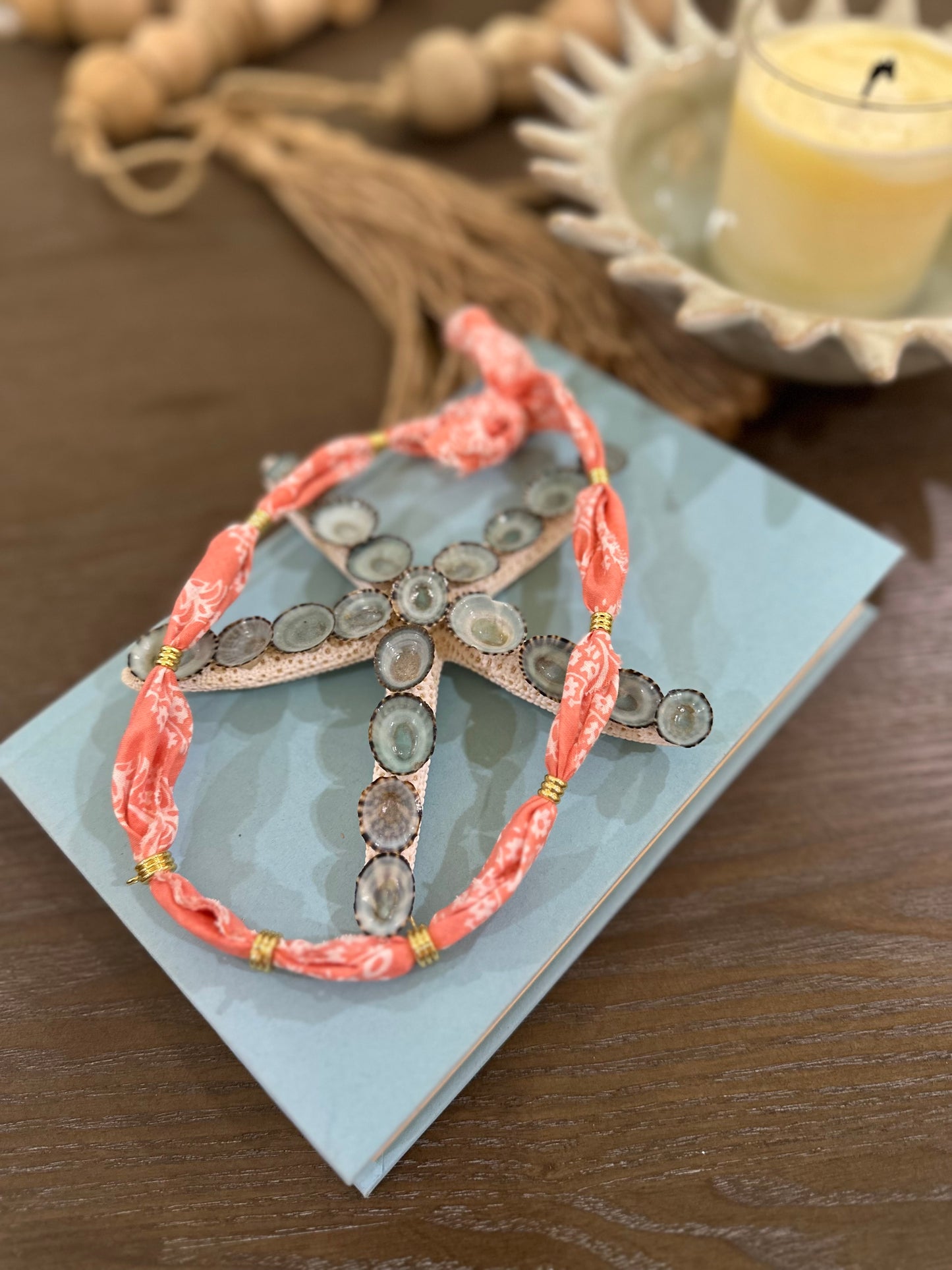 Coral Bandana Style Necklace