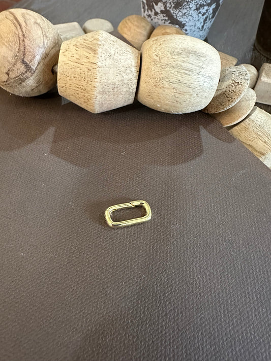 Gold Plated Rectangle Charm Clasp Closure