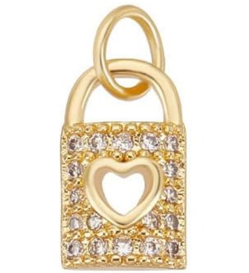 Gold Plated Heart Lock Charm