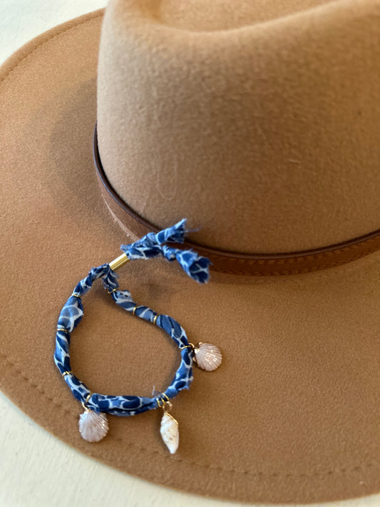 Blue & White Bandana Charm Bracelet