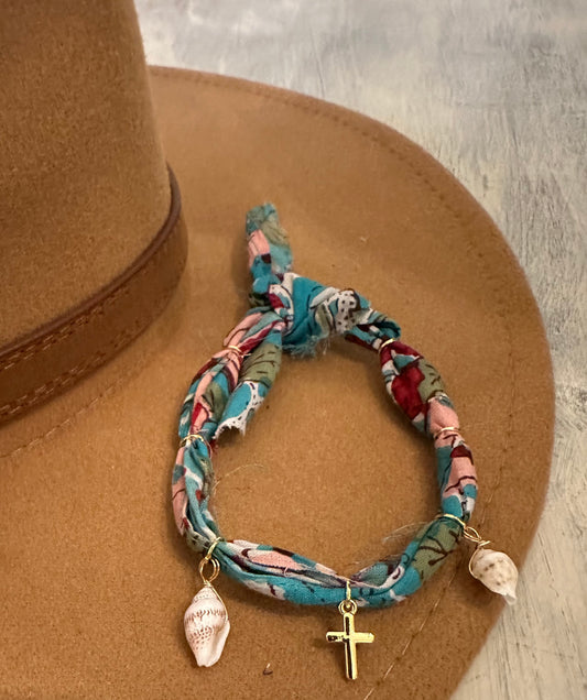 Floral Bandana Charm Bracelet
