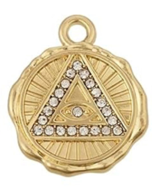 Gold Evil Eye Pyramid Charm