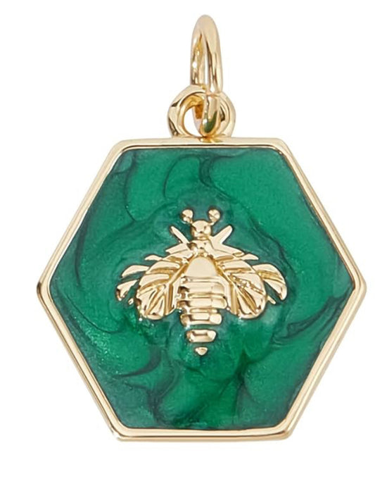 Gold Plated Green Bee Charm