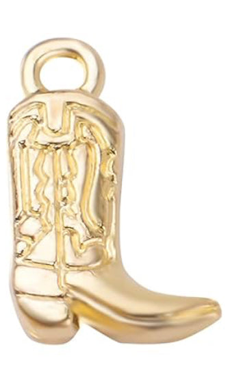 Gold Plated Western Boot Charm