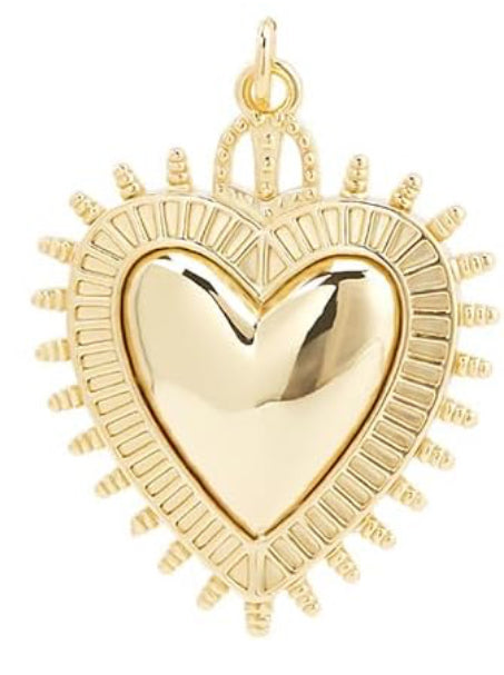 Gold Plated Spiked Heart Charm